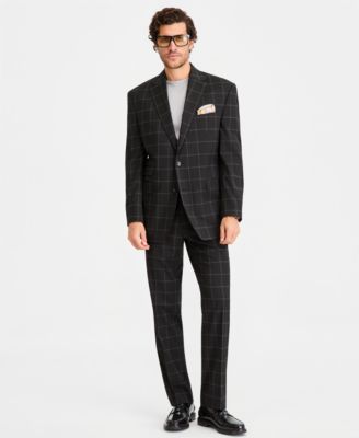 Men's Classic-Fit Windowpane Suit Separates Jacket 