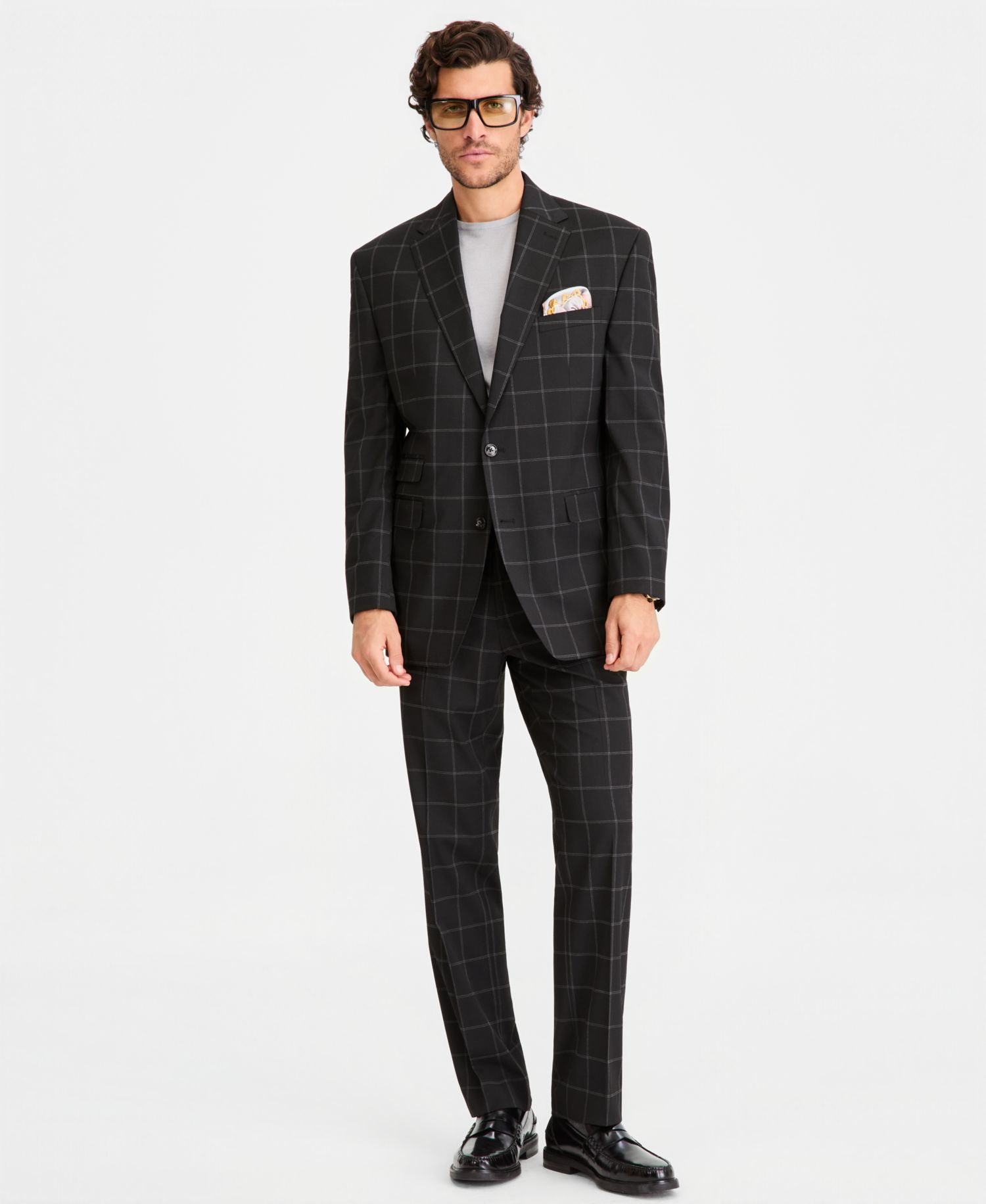 Men's Classic-Fit Windowpane Suit Separates Jacket