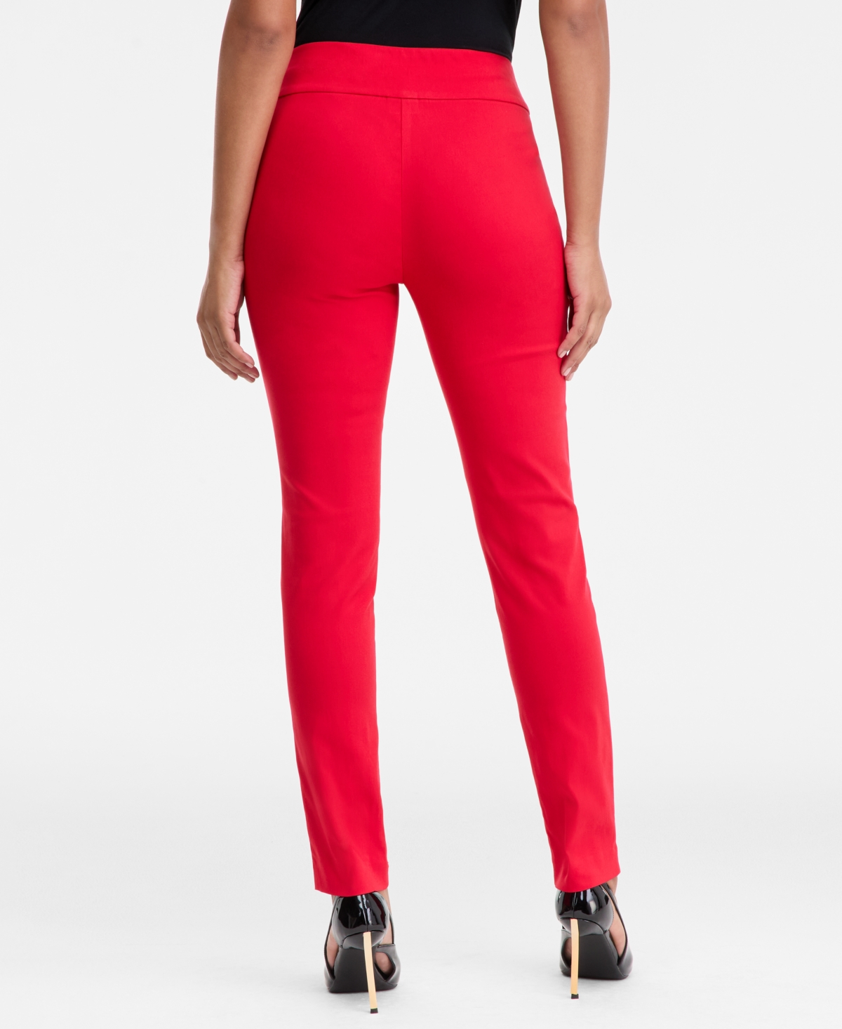 Inc International Concepts Women's Mid-rise Skinny Pants, Regular & Short Lengths, Created For Macy's In Red