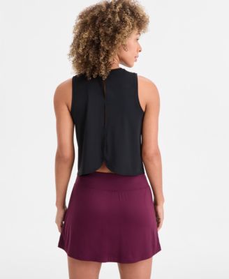 Women's Crewneck Back-Slit Knit Tank Top, Macy's Exclusive