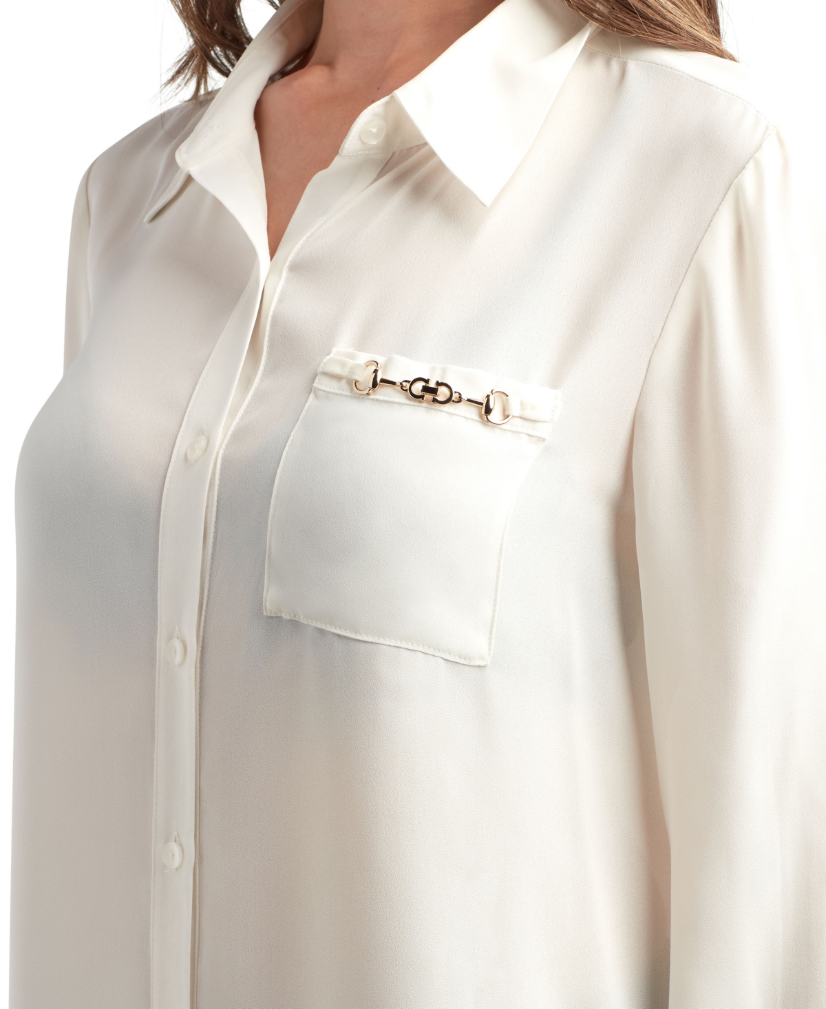 Bcx Juniors' Solid Dobby Long Sleeve Shirt In White