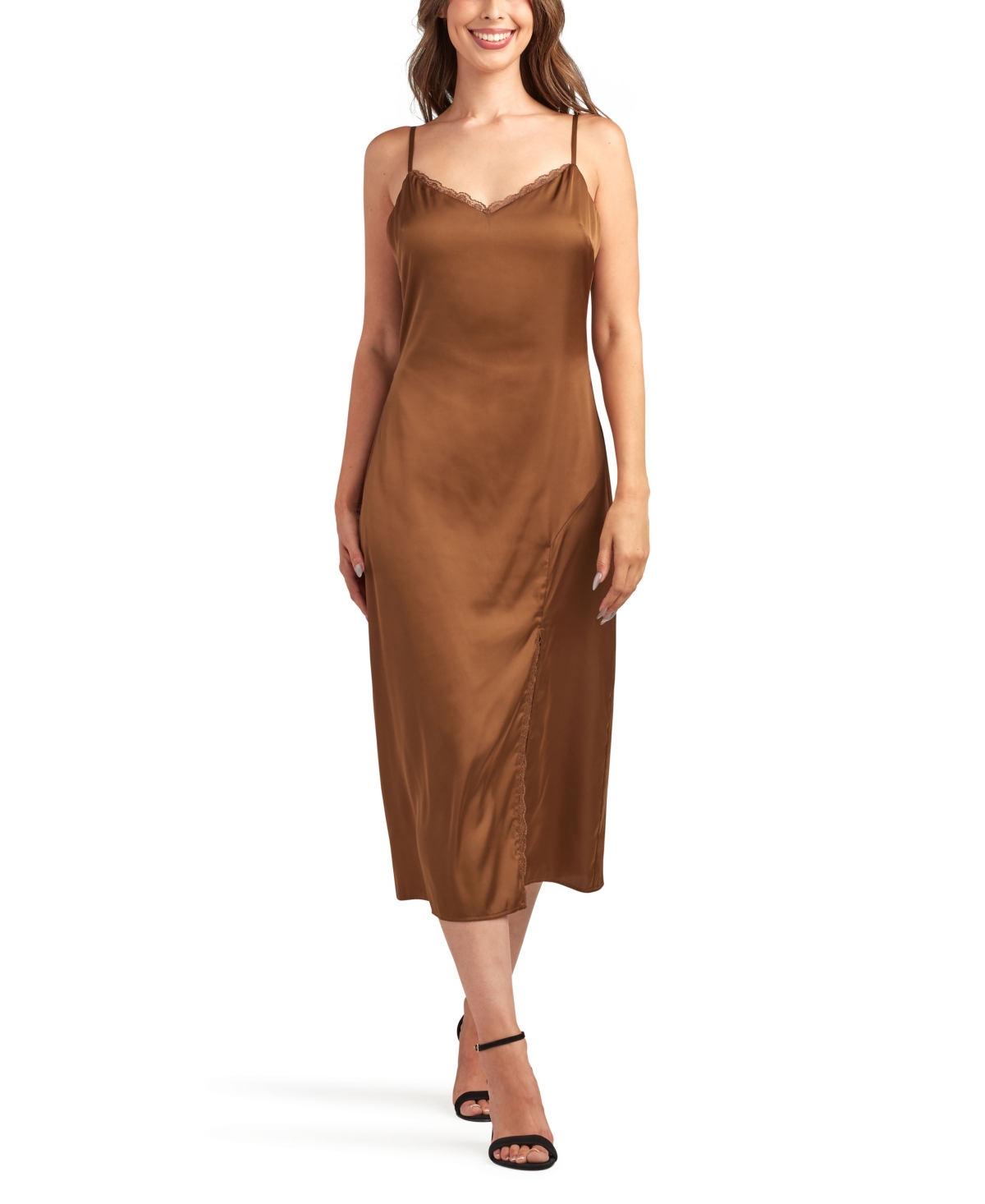 Bcx Women's Solid Heavy Midi Cami Dress In Brown
