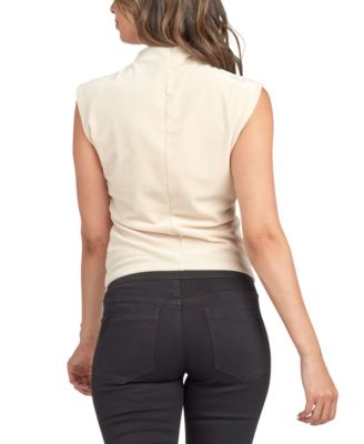 Juniors' Solid Shirred Sleeveless Top