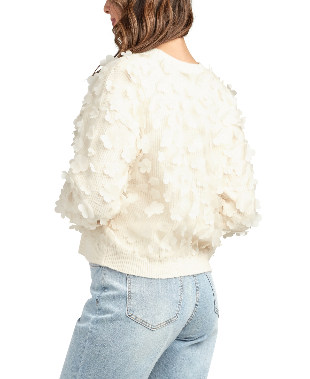 Bcx Juniors' Cropped Long Sleeve Sweater In Neutral