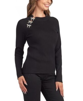 Juniors' Crewneck Pull On Sweater