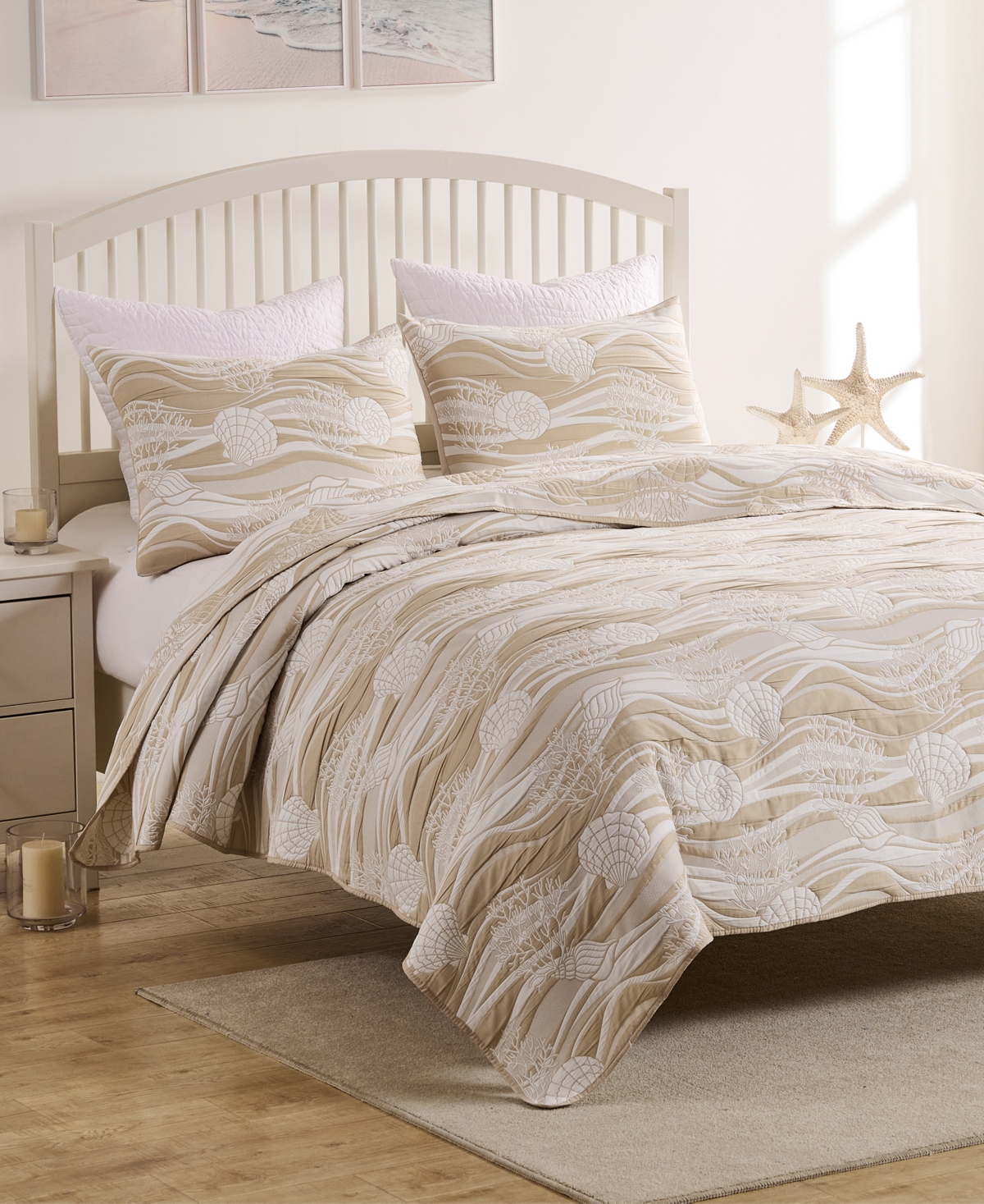Greenland Home Fashions Dover Reversible Matelasse 3-pc. Coverlet Set, King In Brown