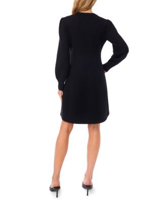 Women's Beaded Ribbon Long Sleeves Sweater Dress