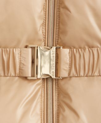 Girls 7-16 Belted Stadium Puffer Jacket With Faux-Fur Trim