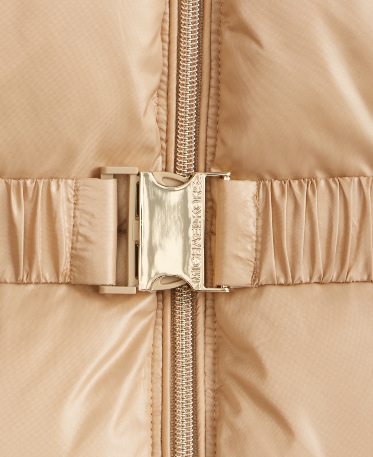 Michael Kors Girls 7-16 Belted Stadium Puffer Jacket With Faux-Fur Trim