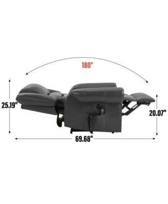  1 Pc  Faux Leather   Power Lift, Dual Motor, Massage , Lumbar Heat, USB-A & USB-C Ports, Infinite Position  Electric Recliner Chair