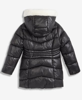 Girls 7-16 Stadium Puffer Jacket With Faux-Fur Trim