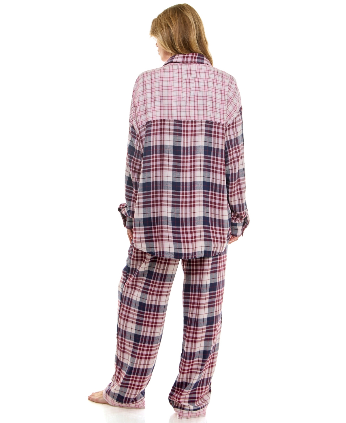 Roudelain Women's 2-piece Color Blocked Collared Pajama Set In Multi