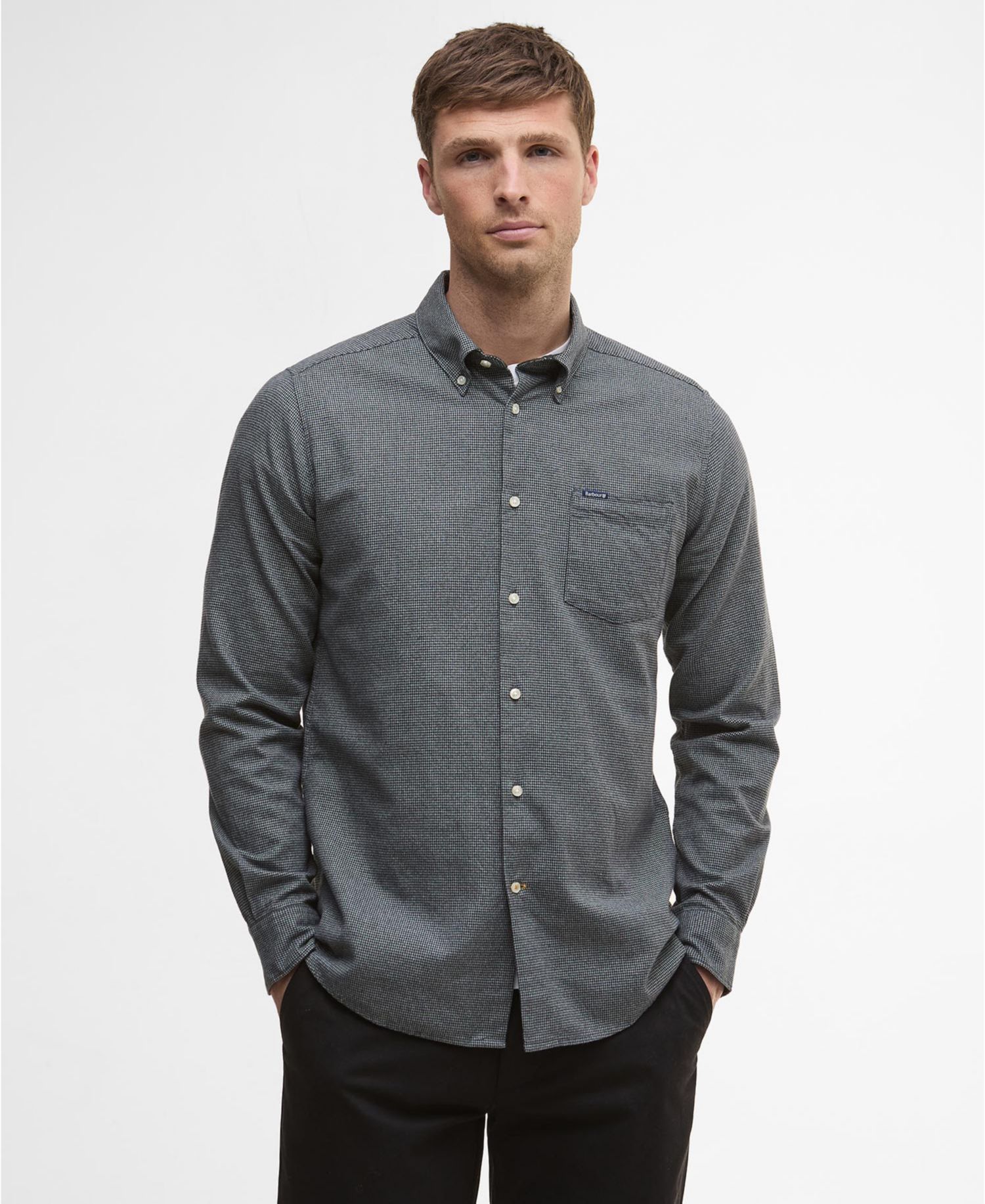Men's Turner Tailored-Fit Micro-Houndstooth Button-Down Shirt