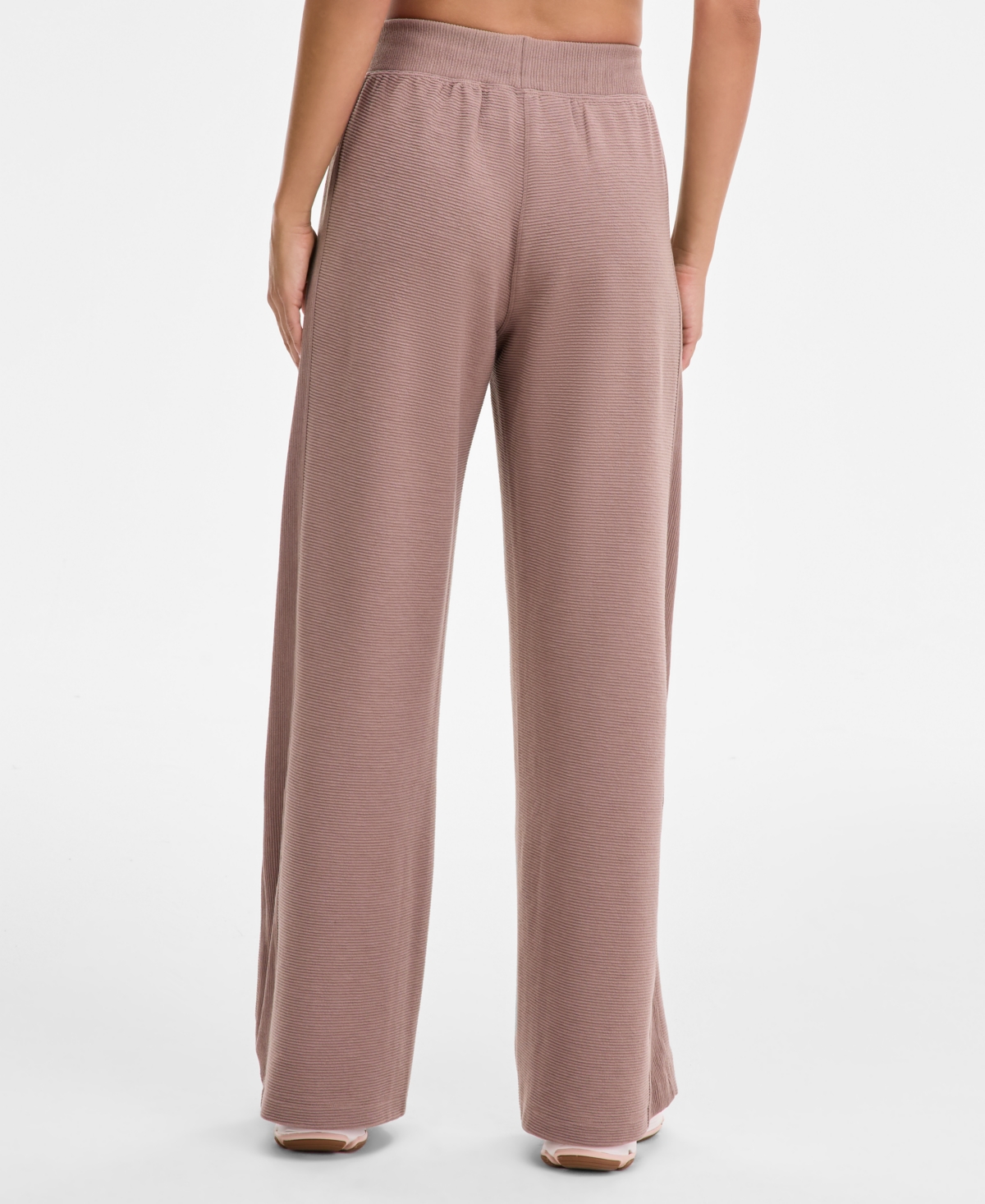 Id Ideology Women's Ribbed Knit Wide Leg Pants, Macy's Exclusive In Brown