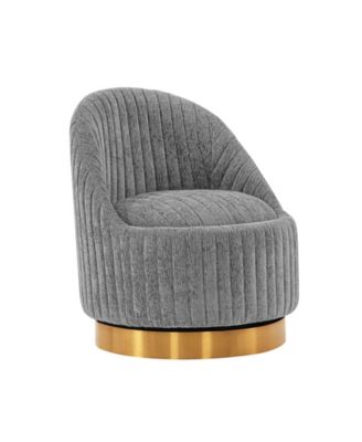 Leela Modern 31.5" Chenille Upholstered Swivel Accent Chair