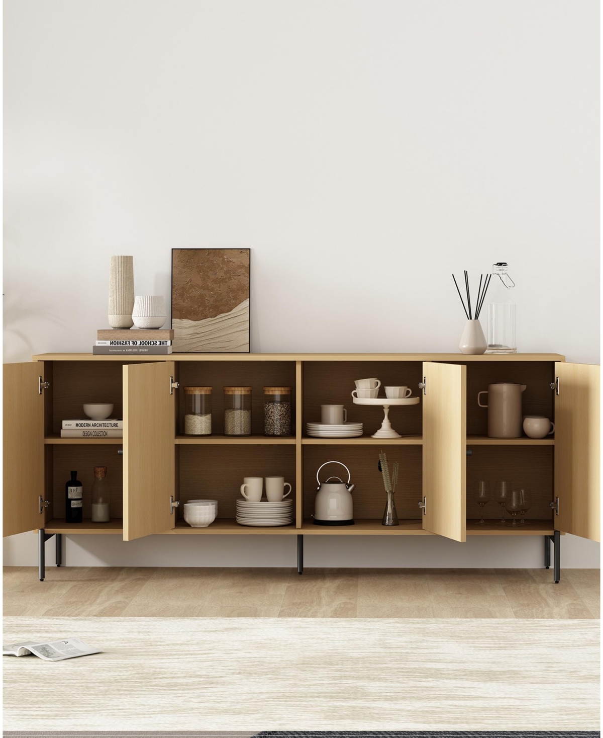Manhattan Comfort Magnolia 70.9" Wood Modern 8-shelf Sideboard
