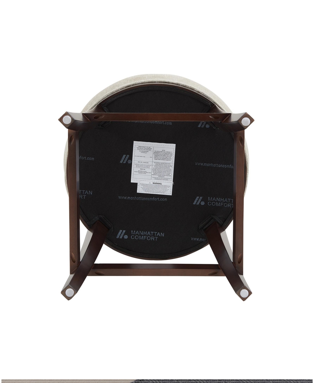 Manhattan Comfort Lucia 37.2" Chenille Upholstered Counter Stool In Brown