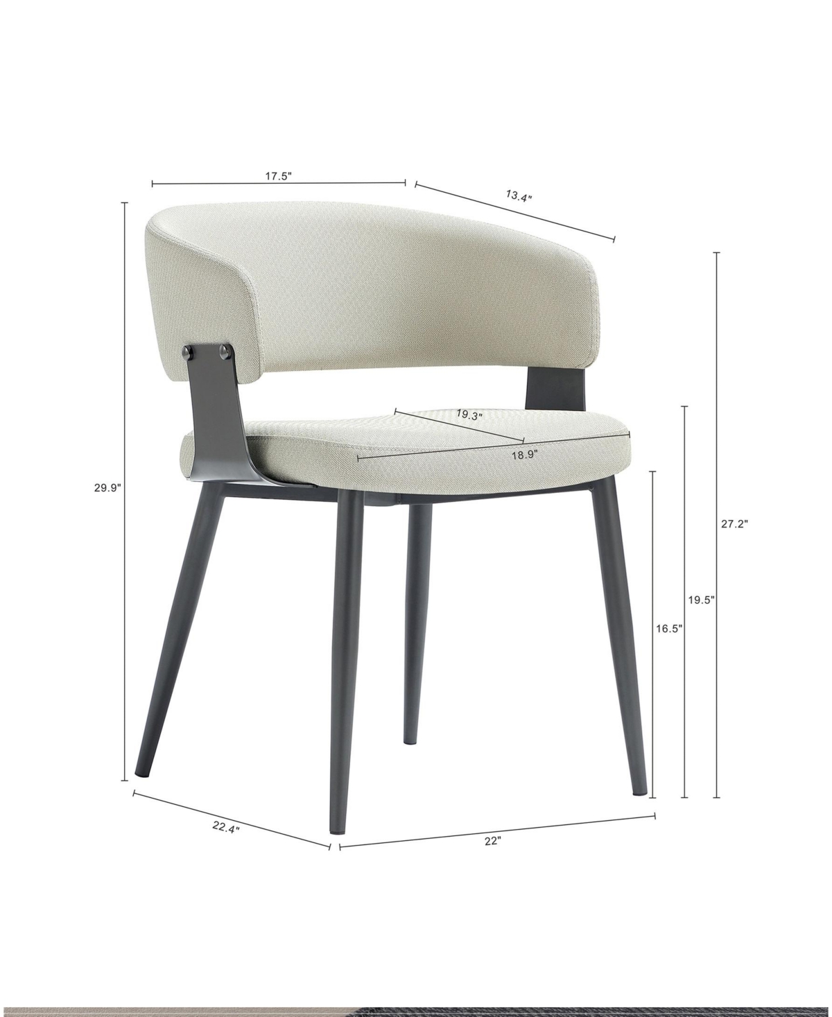 Manhattan Comfort Luce Textured 22.9" Leatherette Upholstered Dining Chair In Brown