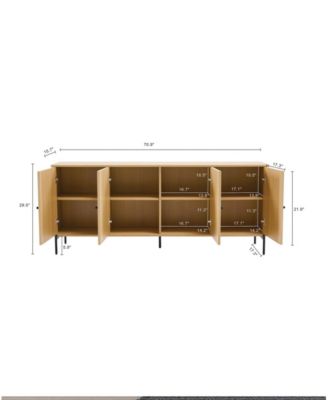 Magnolia 70.9" Wood Modern 8-Shelf Sideboard