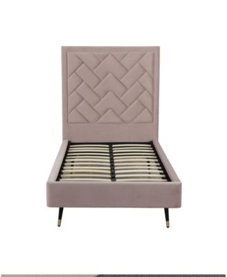 Crosby Modern Twin-Size Velvet Upholstered Bedframe and Headboard