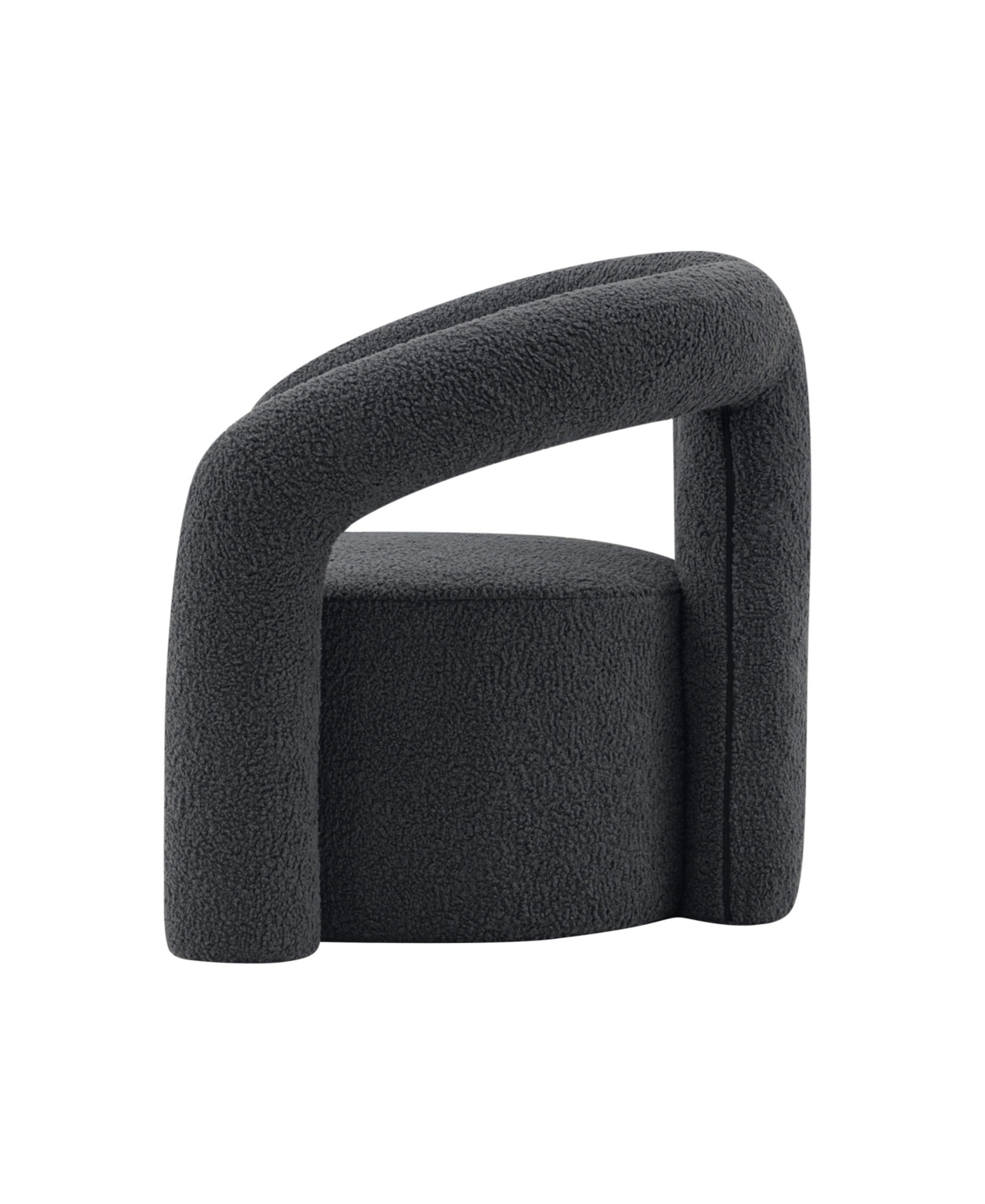 Manhattan Comfort Darian Modern 28.74" Boucle Upholstered Accent Chair In Black