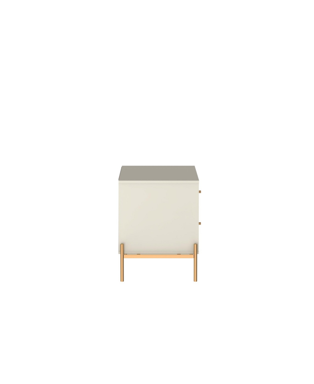 Manhattan Comfort Jasper 22.08" Wood 2-drawer Nightstand In White