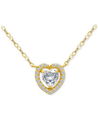 Giani Bernini - Heart Cut Necklace (1-1/2 ct. t.w.) in Gold Plated Sterling Silver