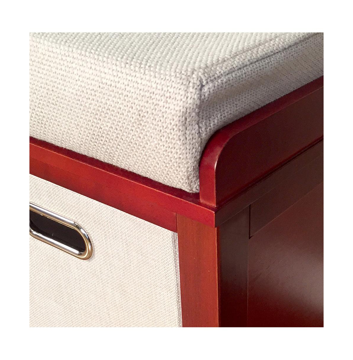 Solid Wood White Hall Tree 8 Pair Shoe Storage Bench 4 Bins and 6 Hooks