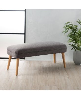Upholstered Bench with Wood Legs, 38'' Small Accent Bench for Entryway or Bedroom