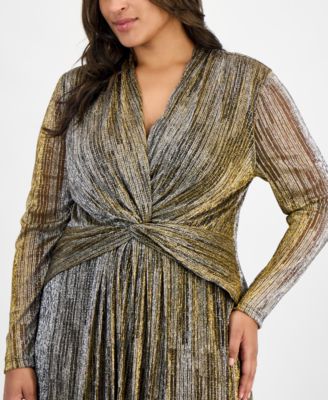 Plus Size Twist-Front Maxi Dress