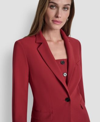 Petite One-Button Long Sleeve Jacket