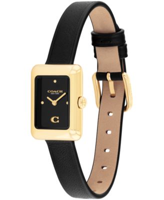 Women's Mara Black Leather Strap Watch, 19 x 26mm