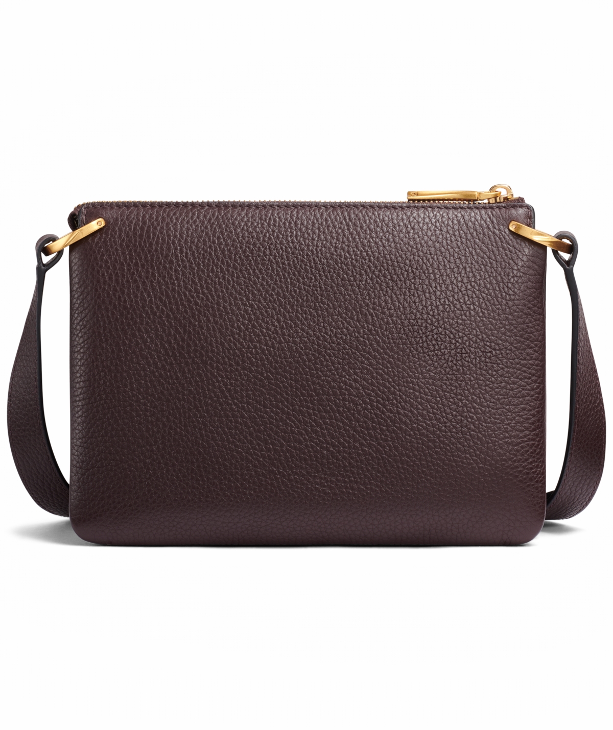 Donna Karan Glenwood Zippered Leather Crossbody With Tassel Detail In Burgundy