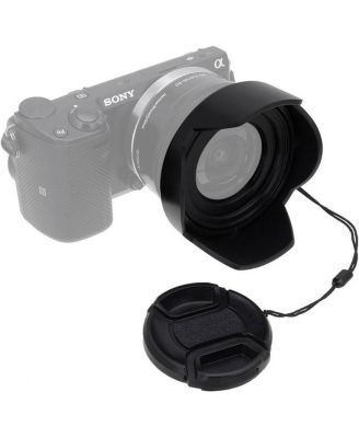 Reversible Flower Hood Kit for Sony E PZ 16-50mm F3.5-5.6 OSS E-Mount Power Zoom Lens, Includes 40.5/52mm Mounting Ring and 52mm Inner Pinch