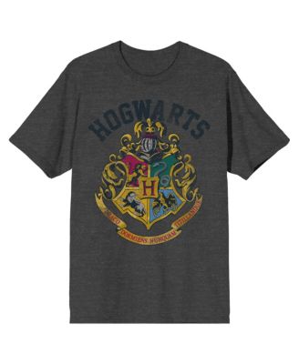 Men's Hogwarts Crest Charcoal Heather T-shirt-3X-Large