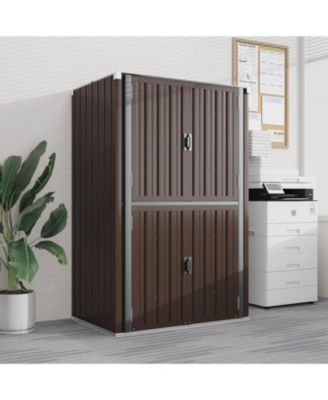 Outdoor Storage Cabinet Waterproof with Shelves, Vertical Tall Sheds Cabinet