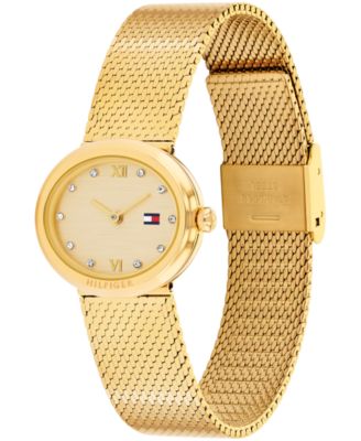Women's Quartz Gold Tone Stainless Steel Mesh Bracelet Watch, 25mm
