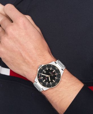 Men's Quartz Silver Tone Stainless Steel Bracelet Watch, 43mm