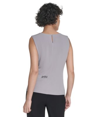 Women’s Sleeveless Pleated Neck Top