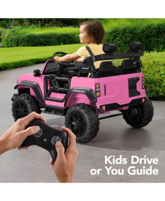 Kids 24V 2-Seater Electric Ride-On Car Truck w/ Parent Control, Bluetooth, LED Lights