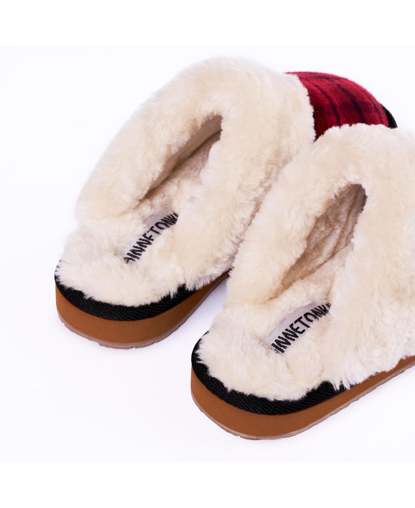 Женские тапочки Minnetonka Carefree Scuff Slippers, цвет: Красный клетчатый — фото 4