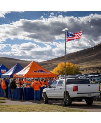 EZ GO 14ft Telescopic Flag Pole Kit with Starlink Gen3 Pipe Adapter for Outdoor Tailgate Party, Sliver