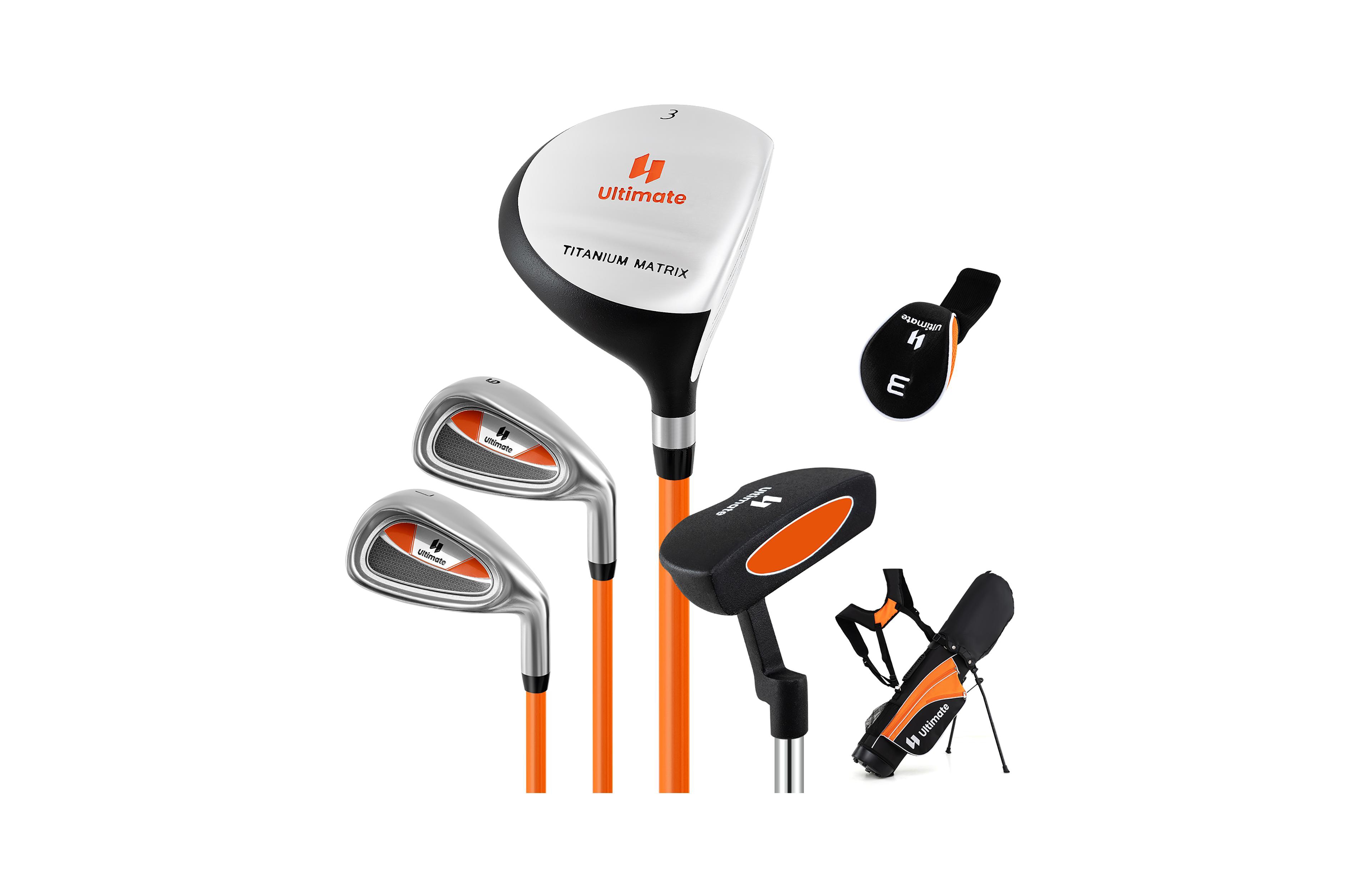 Gymax 31'' Portable Junior Complete Golf Club Set for Kid Age 8+ Set of 5