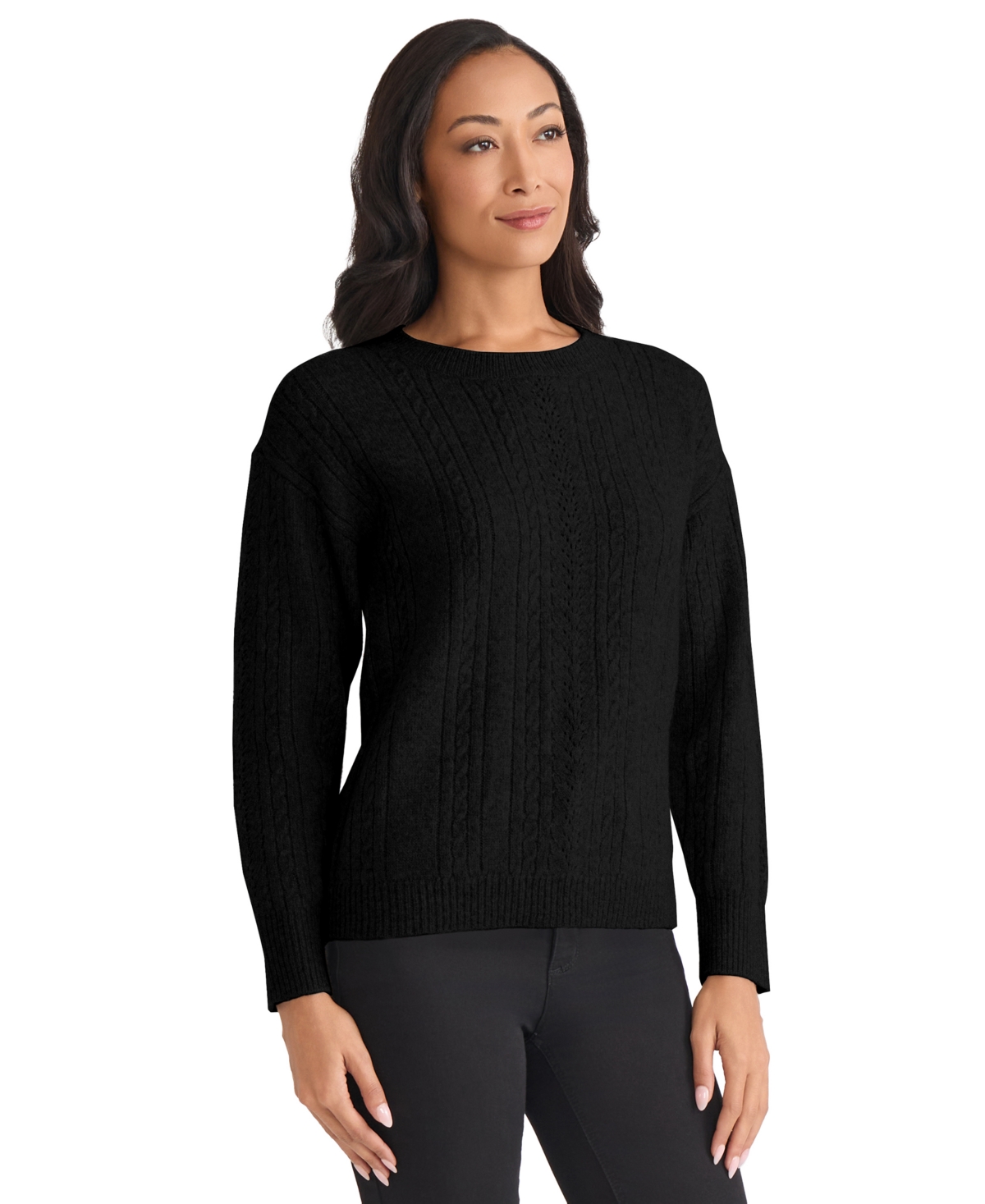 Jones New York Petite Long Sleeve Sweater In Multi