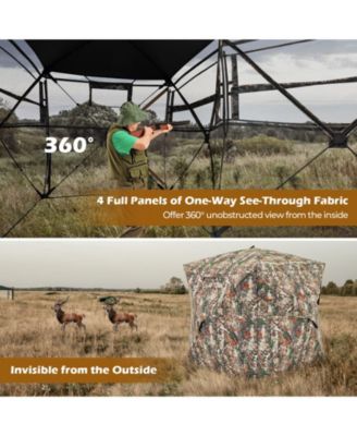 360&deg; One Way See Through Hunting Blind Ground Blind with Portable Carrying Bag