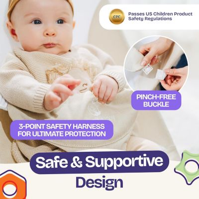 Kids Portable 2 in 1 Bouncer – Versatile Bouncer Chair Bouncer with Ergonomic Support to Use, Oatmeal