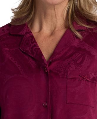 Petite 2-Piece Long Sleeve Top and Pull-On Pants Pajama Set