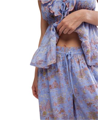 Women's 2-Piece Tangled Lights Sleeveless Top and Pants Pajama Set