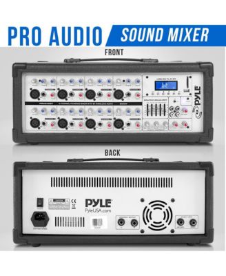 8-Channel Bluetooth Stage Powered Mixer - Pro Audio Sound Mixer, MP3/USB/SD Readers, Aux(3.5mm) Input, Digital LCD Display (800 Watt)