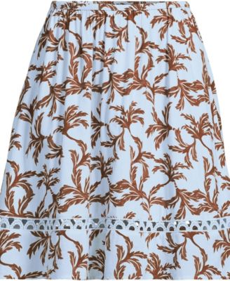Women's Voile Ladder Trim Above the Knee Skirt